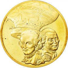 Medal - Musée de l`air Pilaster of Rozier and marquis d`Arlande - The first Aeronautics of humanity