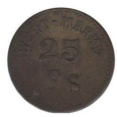 25 Pfennig Wert-Marke, Countermarked `FS`