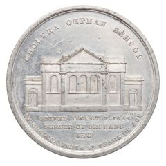 Medal Cholera Orphan School; white metal