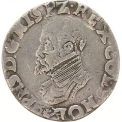 1/2 Daalder `1/2 Philipsdaalder` - Philip II Bust left, without jewel