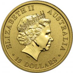 15 Dollars - Elizabeth II 4th Portrait - Kangaroo - Gold Bullion Coin