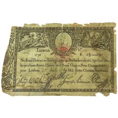 5000 Reis - Pedro IV Overprint on P#10 - John Prince Regent
