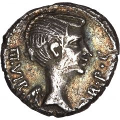 Quinarius - Fulvia III•VIR R•P•C / ANTONI A XLI IMP, Lugdunum